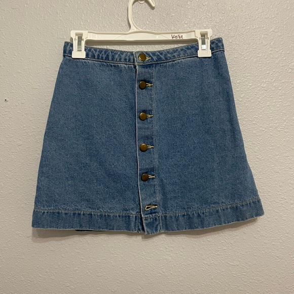 American Apparel Button Denim Mini Skirt - Size Small - Picture 1 of 3